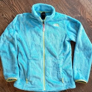 kids large turquoise patagonia fleece zip up jacke